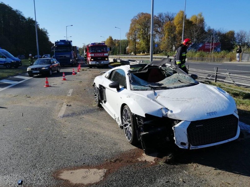 Audi R8 rozbite w Tarnowie