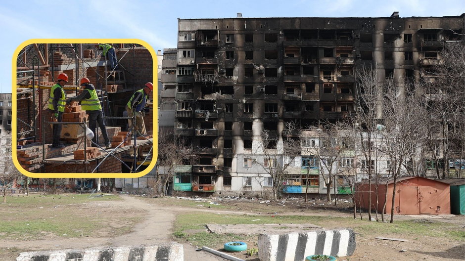 Według badania przeprowadzonego m.in. przez Human Right Watch ponad 90 proc. budynków mieszkalnych w centrum Mariupola zostało zniszczonych w pierwszym roku inwazji. Teraz Putin wykorzystuje odbudowę w celach propagandowych
