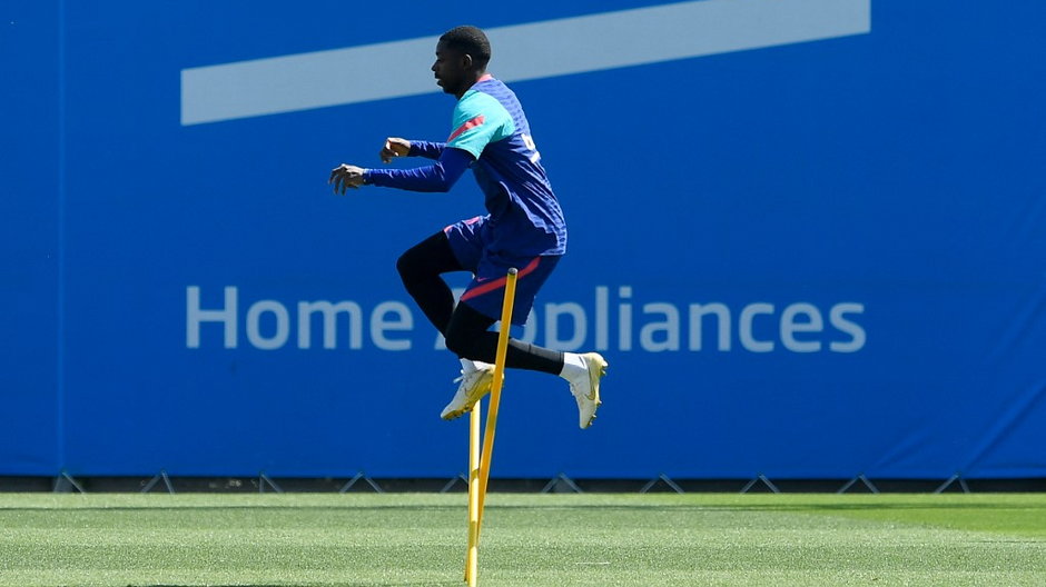 Ousmane Dembele podczas treningu 