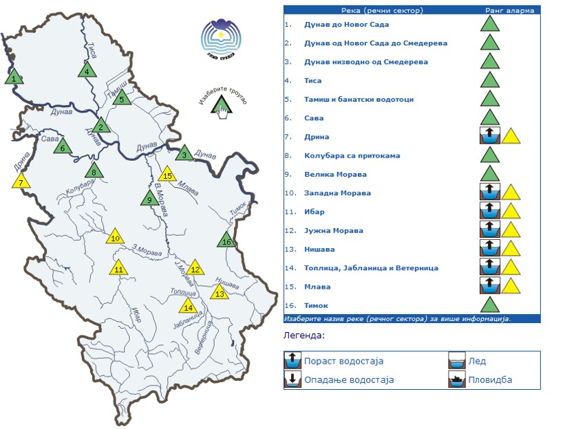 Žuti hidroalarm za utorak upućuje na značajno povećanje vodostaja
