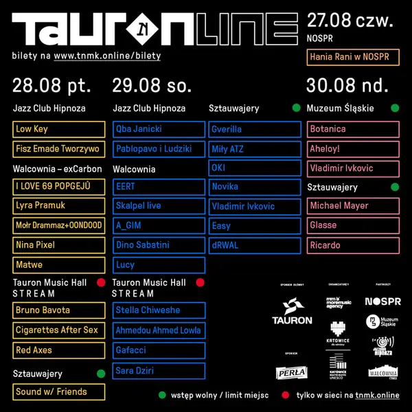 Tauron Nowa Muzyka Katowice line up 2020