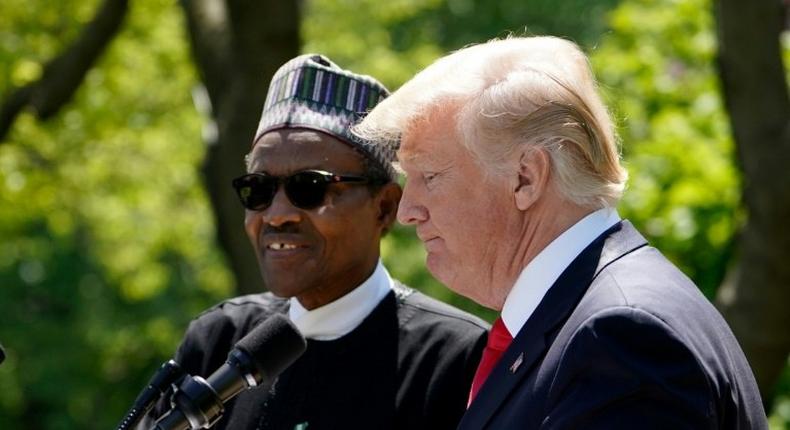 The U.S. government, headed by Donald Trump (right), says the sanctions are not targeted at the newly elected Nigerian government, headed by Muhammadu Buhari (left) [BBC]