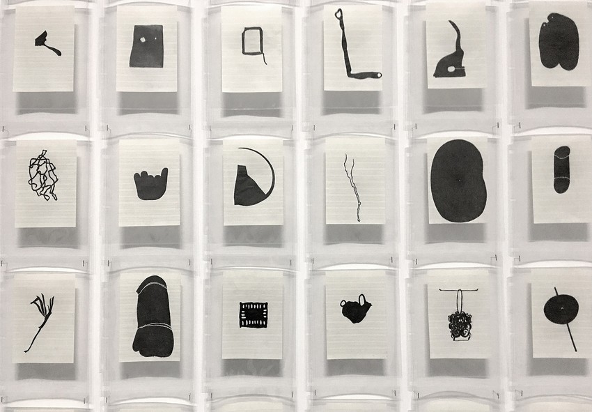 Vesna Perunović, Archive of Insignificant Losses, instalacija crteža (detalj), 2014-2022  Lee