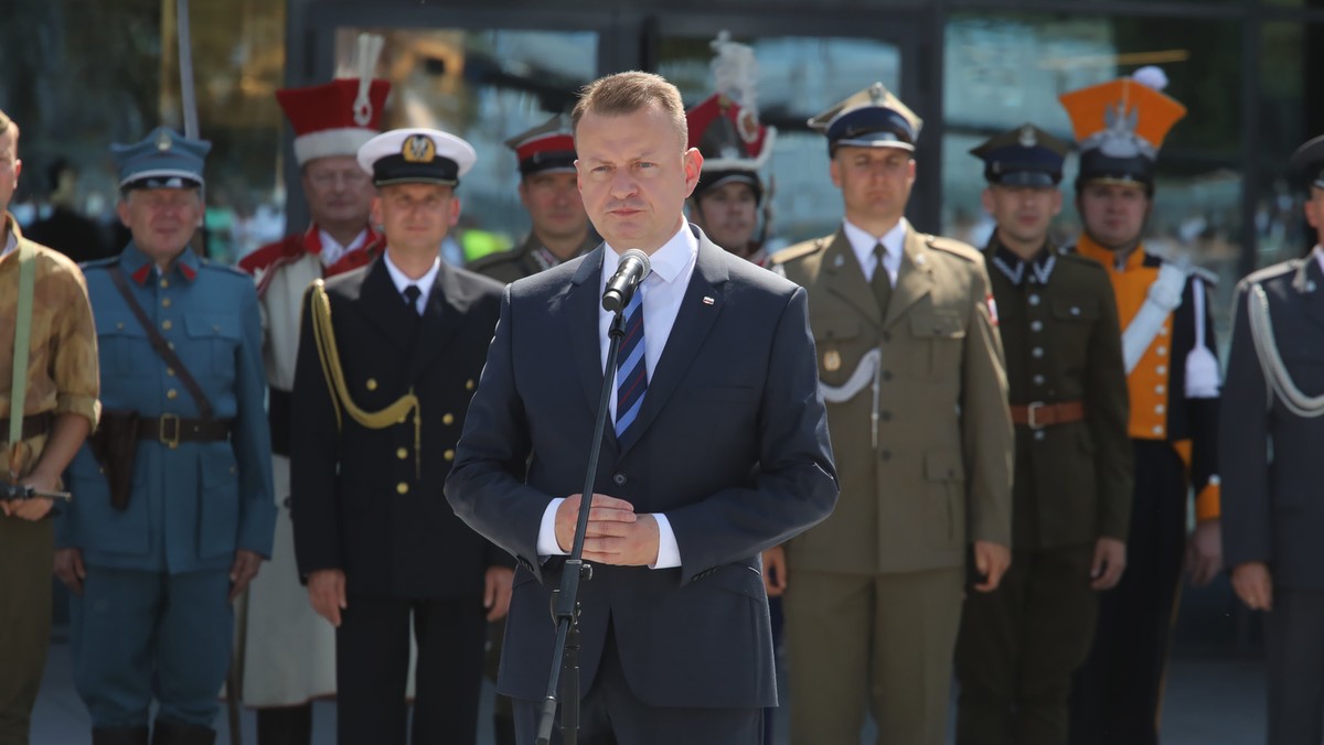 Minister obrony narodowej Mariusz Błaszczak podczas uroczystego otwarcia nowej siedziby Muzeum Wojska Polskiego na terenie Cytadeli Warszawskiej,