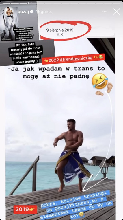 InstaStory z profilu Qczaja