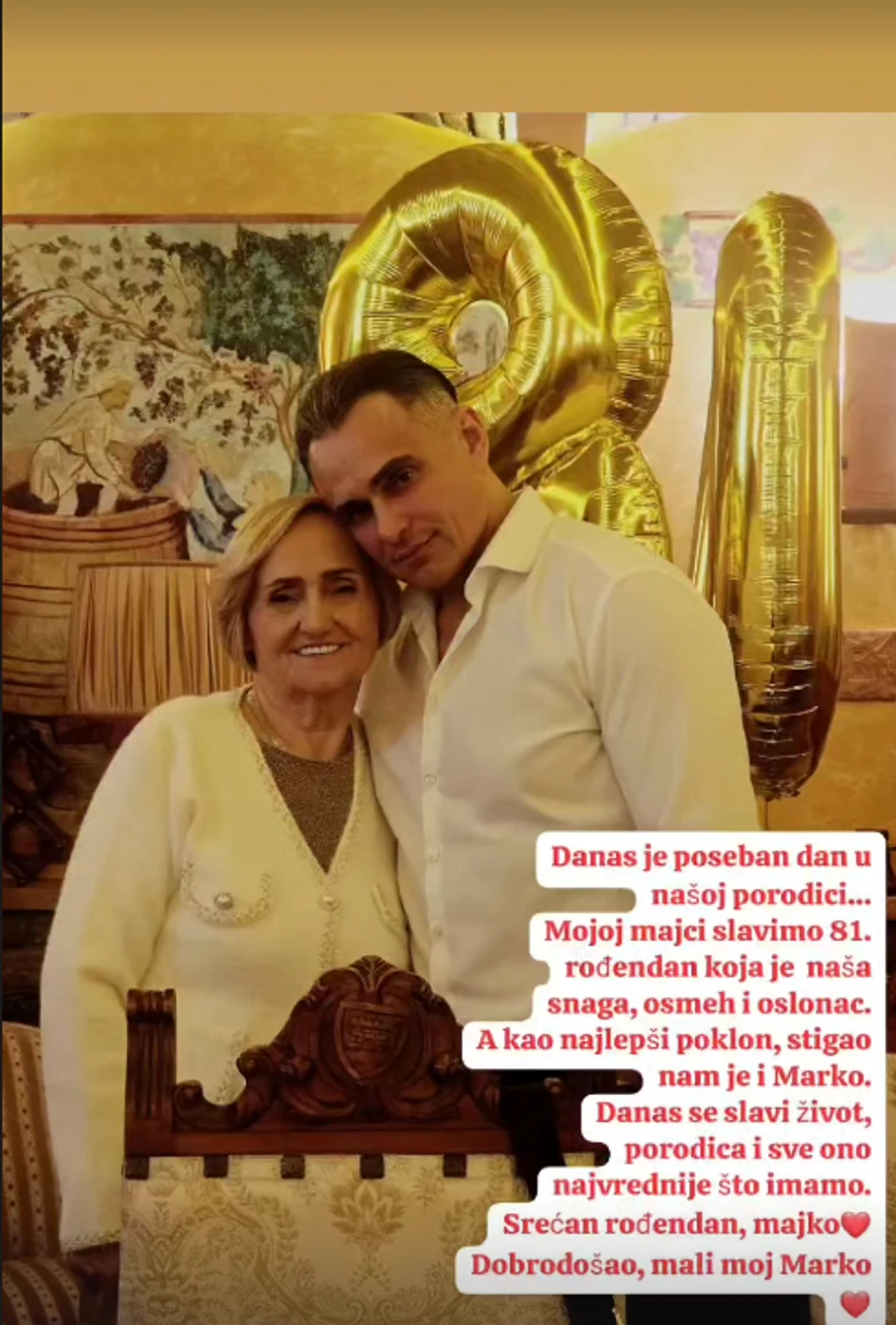 Majka Dragana Stankovića proslavlja rođendan