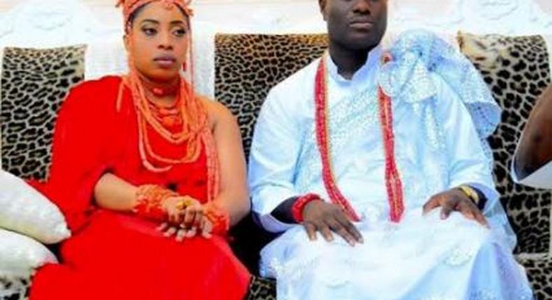 The Ooni of ife and his wife, Olori Wuraola Ogunwusi