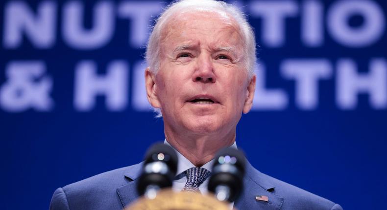 President Joe Biden speaks during the White House Conference on Hunger, Nutrition, and Health at the Ronald Reagan Building in Washington, DC, September 28, 2022.