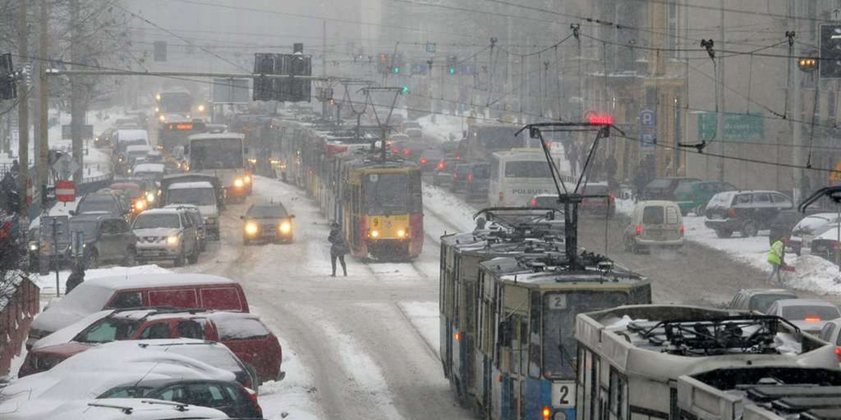 Przez śnieg stanęły tramwaje