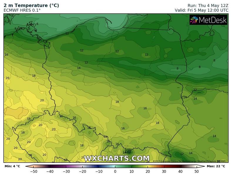 Nad Polską zaznaczy się dziś spora różnica temperatury