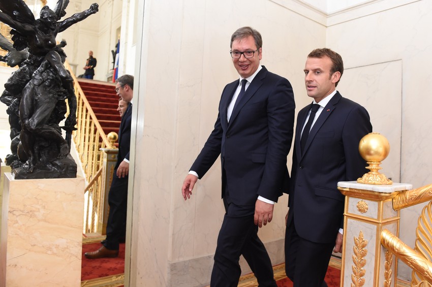 Aleksandar Vučić i Emanuel Makron