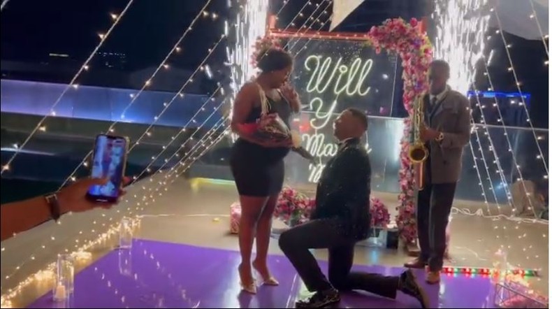 Actor Blessing 'Madiba' Lughaho proposes to Jackie Matubia [Video]