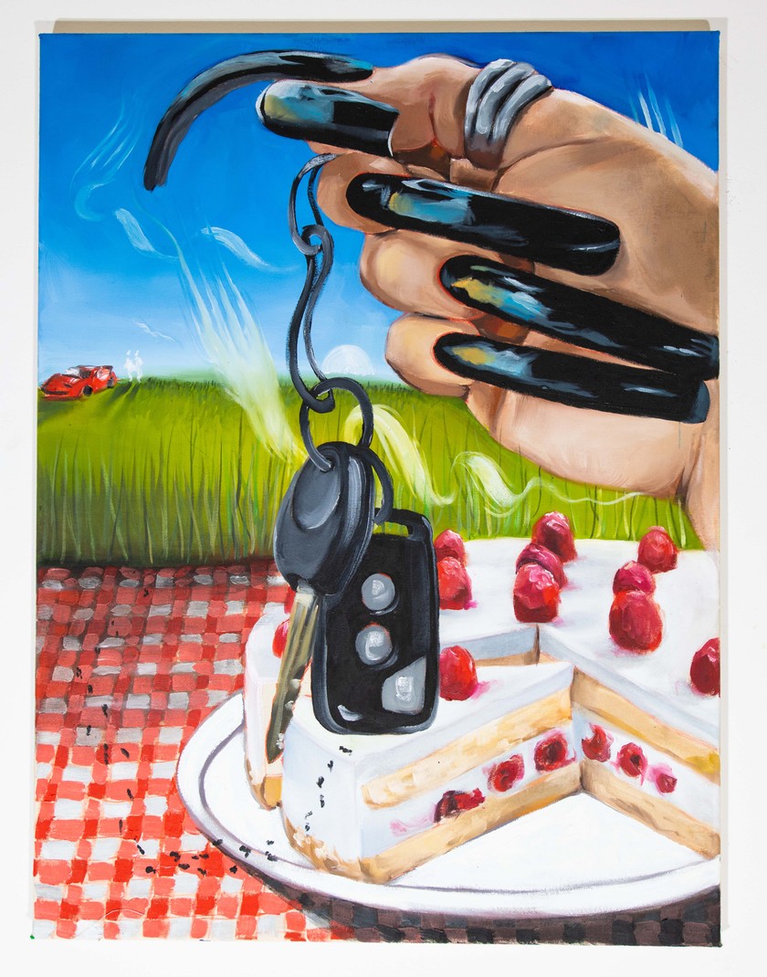 «Backyard Princess» est le nom de cette œuvre colorée. 