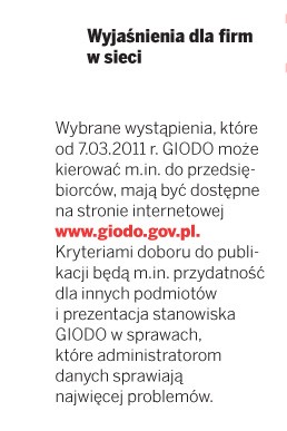 Wyjaśnienia dla firm w sieci