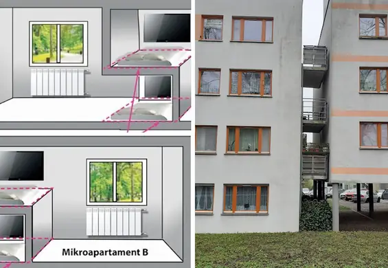 Sypialnie wnękowe, balkon przy ścianie. Patodeweloperka w Polsce