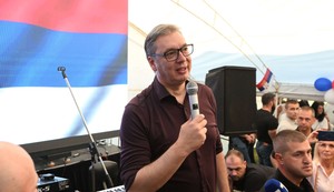 Aleksandar Vučić na skupu u selu Drežnik kod Užica