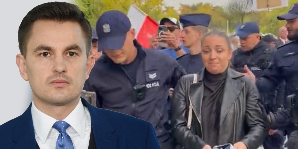 Arkadiusz Myrcha jest oburzony zachowaniem policjantów wobec jego żony.