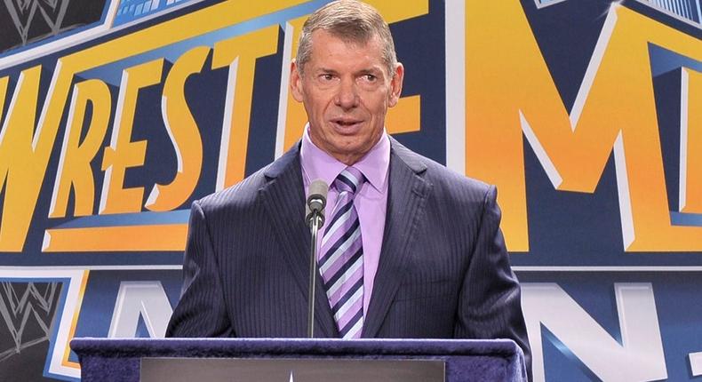 Vince McMahon attends a press conference to announce that WWE WrestleMania 29 will be held at MetLife Stadium in 2013 at MetLife Stadium on February 16, 2012 in East Rutherford, New Jersey.