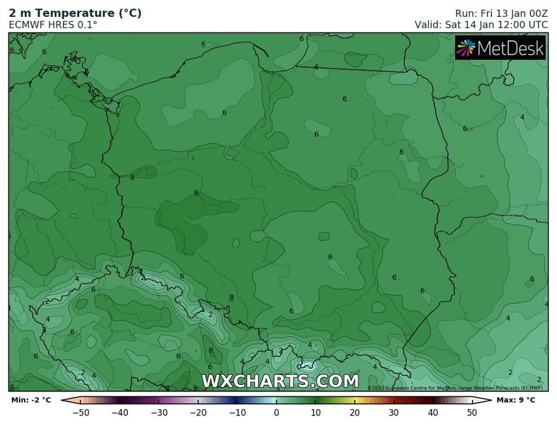 Temperatura cały czas będzie zdecydowanie powyżej 0 st. C