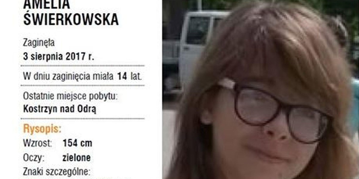 Zaginęła 14-letnią Amelia Świerkowska