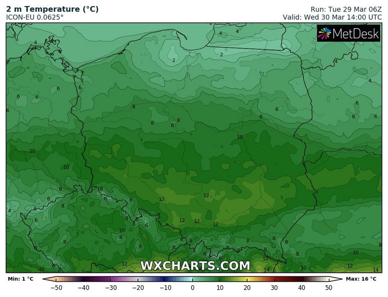 Na północy temperatura jedynie nieznacznie przekroczy 0 st. C