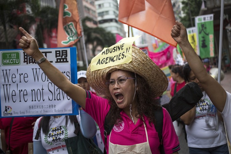 Demonstracje 1 maja w Hong Kongu. Fot. EPA/JEROME FAVRE/PAP/EPA