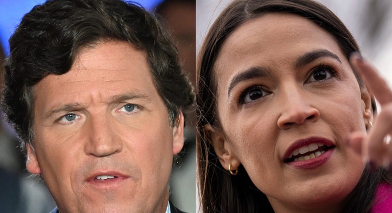 Tucker Carlson; Alexandria Ocasio-CortezJason Koerner/Getty Images; Drew Angerer/Getty Images