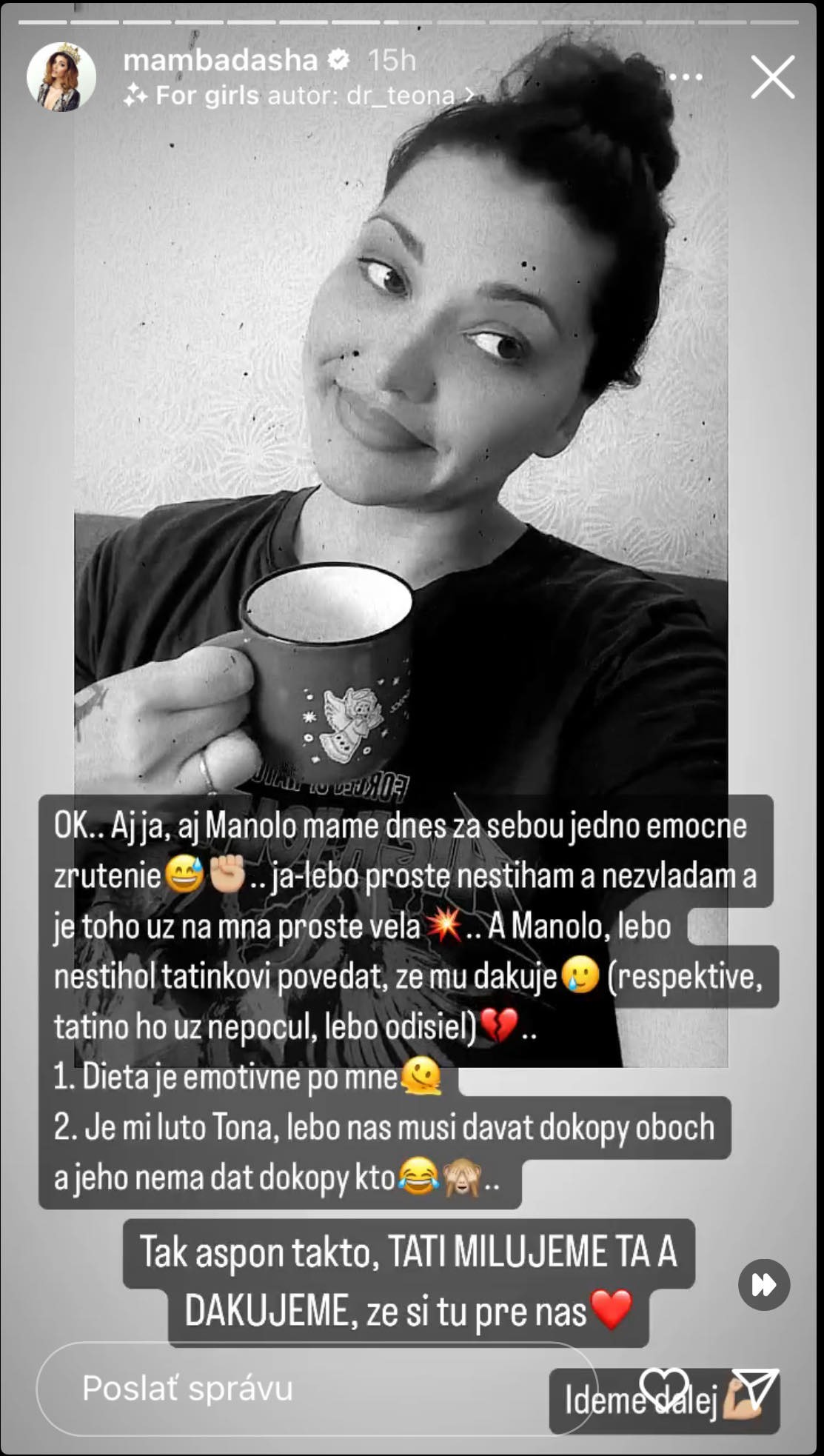 Speváčka sa podelila s pocitmi na instagrame.