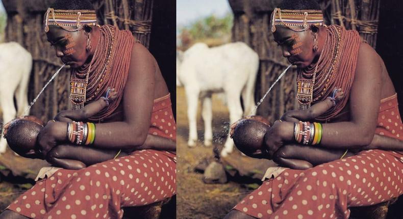 Maasai tribe: Visitors, friends and family must spit on a newborn child