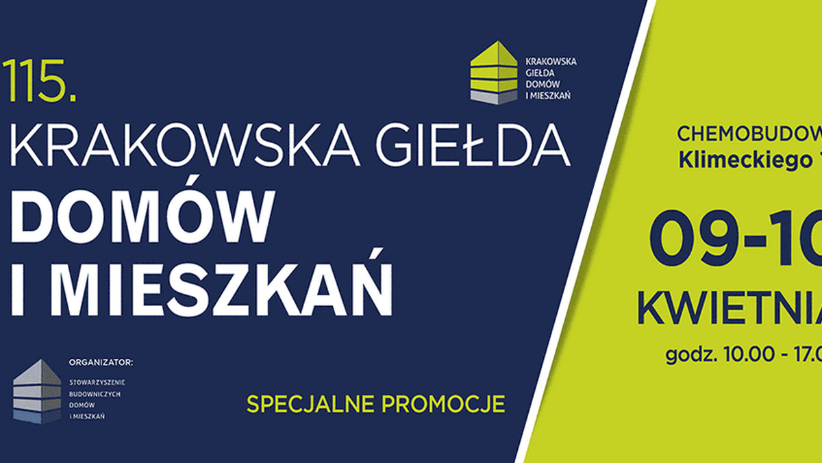 W dniach 9-10 kwetnia w Krakowie odbędzie się 115. edycja Krakowskiej Giełdy Domów i Mieszkań. Zwiedzający będą mogli obejrzeć oferty nowych mieszkań, a także wysłuchać porad na temat projektowania i aranżacji mieszkań.