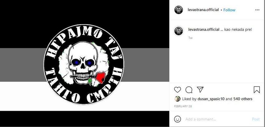 Navijači pružaju podršku uhapšenom Velji Nevolji i Marku Miljkoviću Maretu