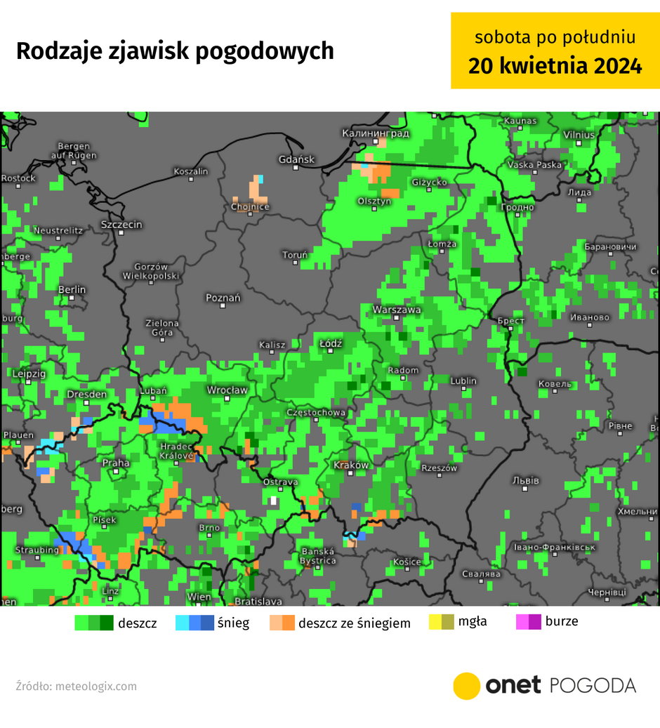 Sobota w całym kraju przyniesie dużo opadów