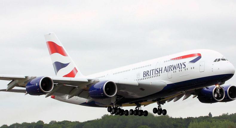 A British Airways Airbus A380.