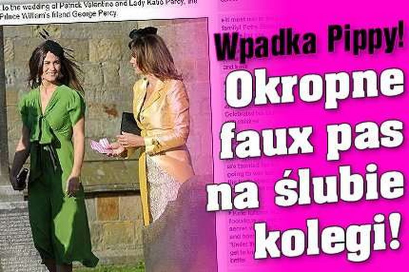 Wpadka Pippy! Okropne faux pas na ślubie kolegi!