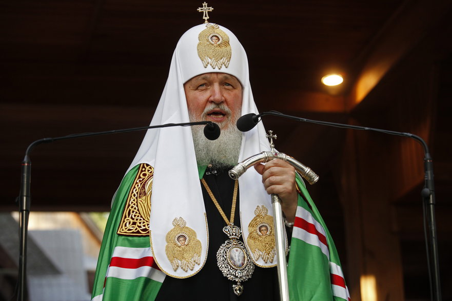 Patriarcha Cyryl podczas wizyty w Grabarce, 2012 r.