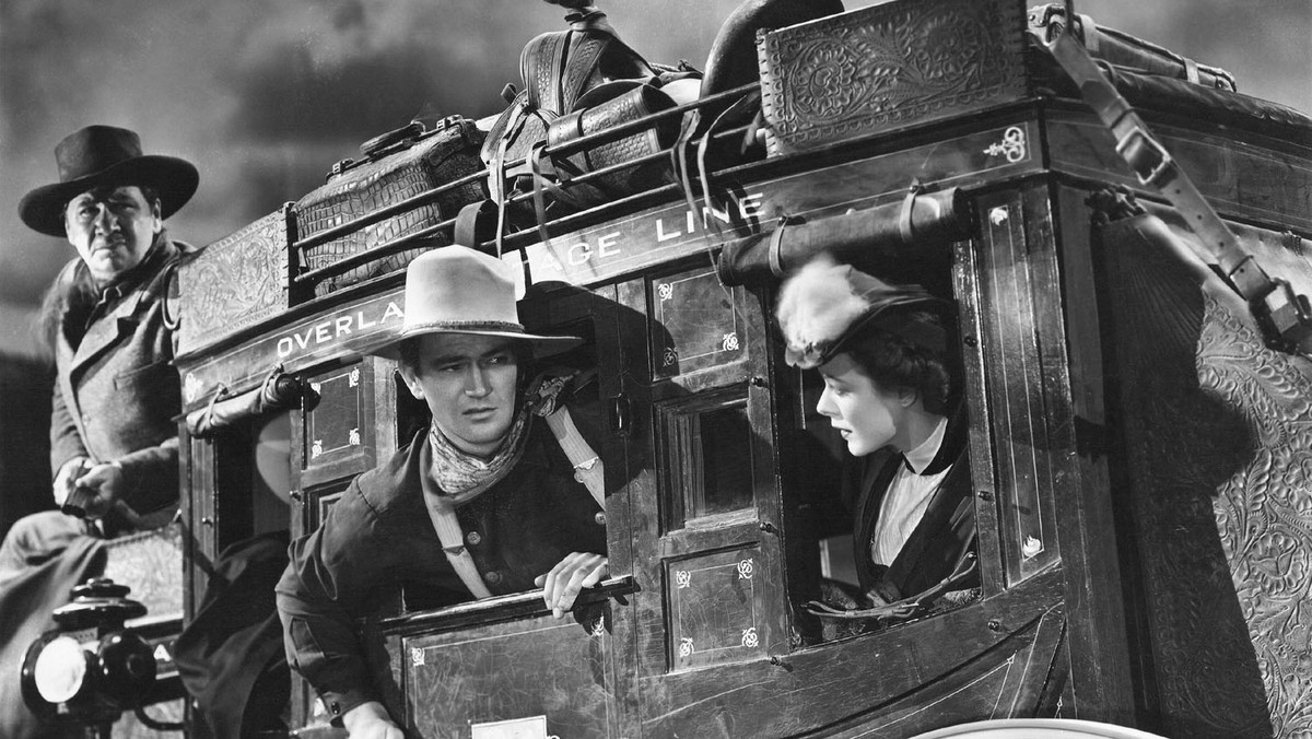 "Dyliżans", USA, 1939. Reżyseria: John Ford. W rolach głównych: John Wayne, Claire Trevor, Louise Platt, John Carradine, Thomas Mitchell.