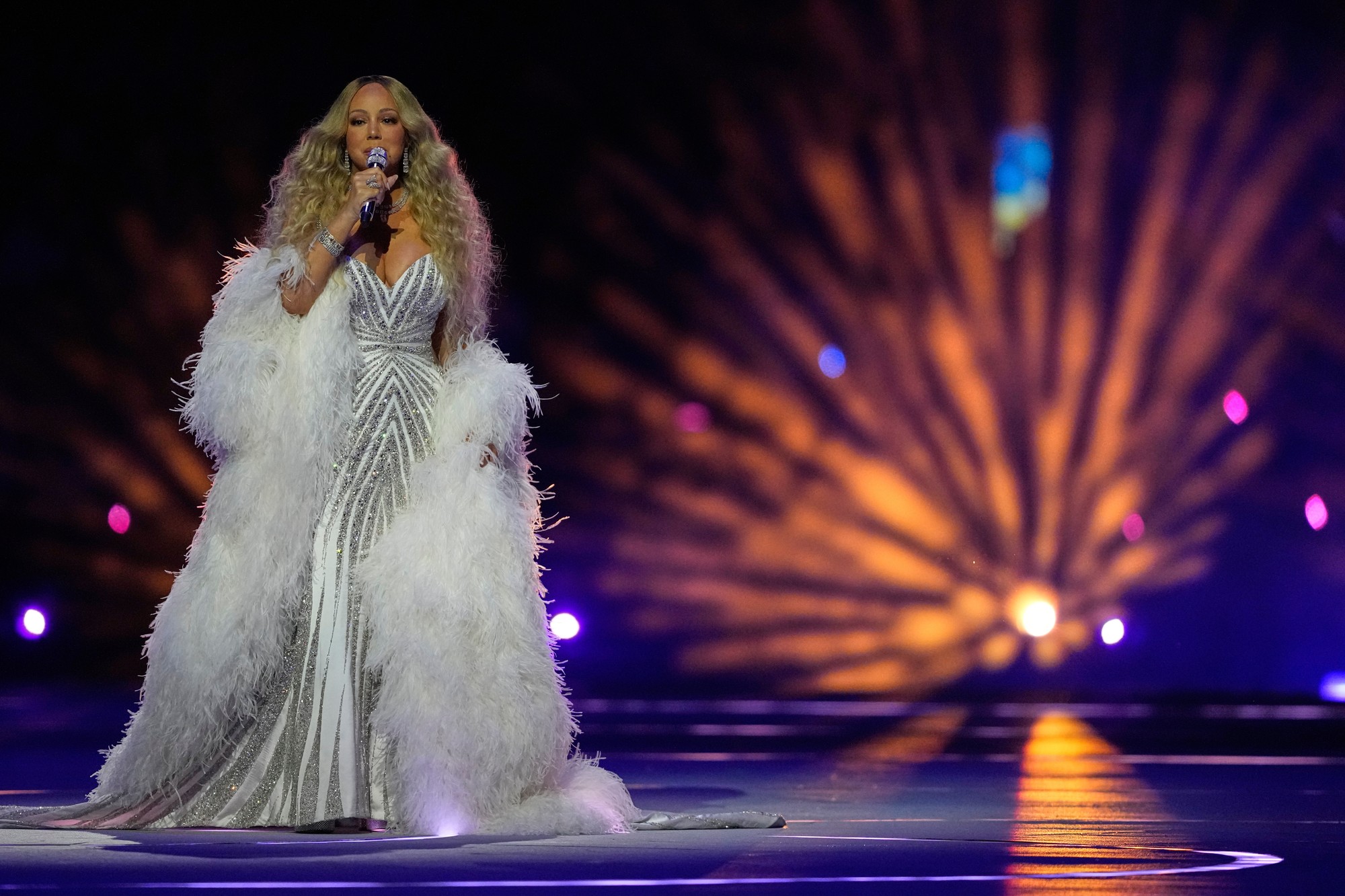 Mariah Carey na otváracom ceremoniáli ZOH 2026. 