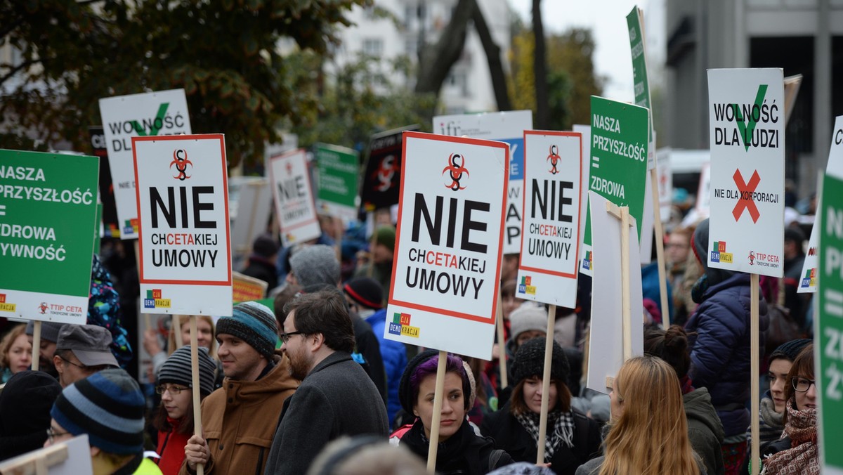 protest przeciwko CETA i TTIP