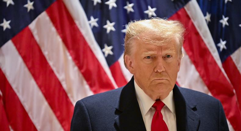 Former President Donald Trump speaks at a press conference at 40 Wall Street earlier this year.Alexi J. Rosenfeld/Getty Images