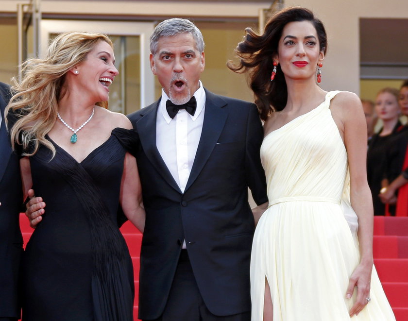 Julia Roberts, George i Amal Clooney 