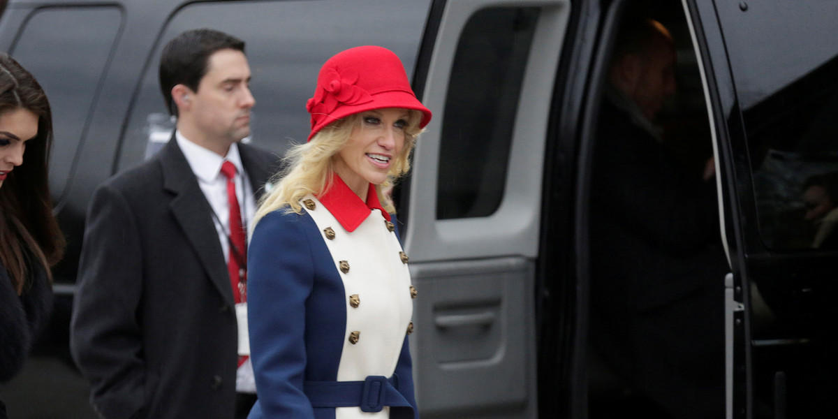 'Trump whisperer' Kellyanne Conway wore a wild 'revolutionary' coat to the inauguration