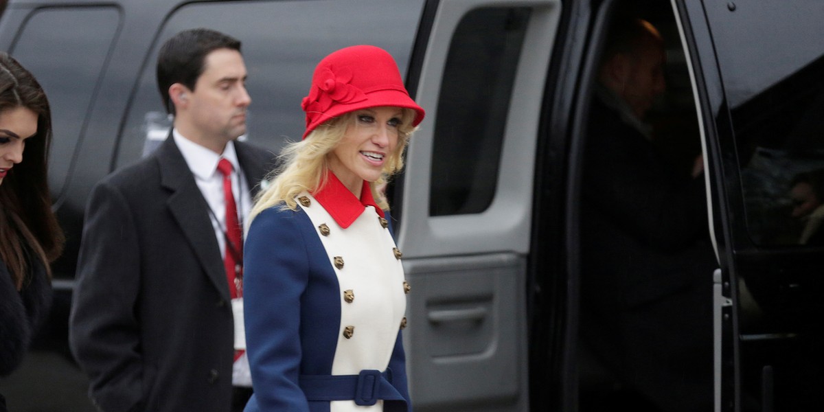 'Trump whisperer' Kellyanne Conway wore a wild 'revolutionary' coat to the inauguration