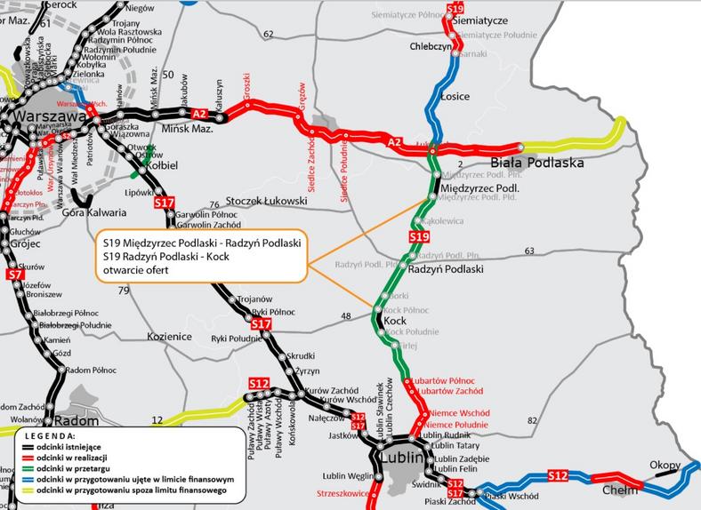 Planowany przebieg trasy S19