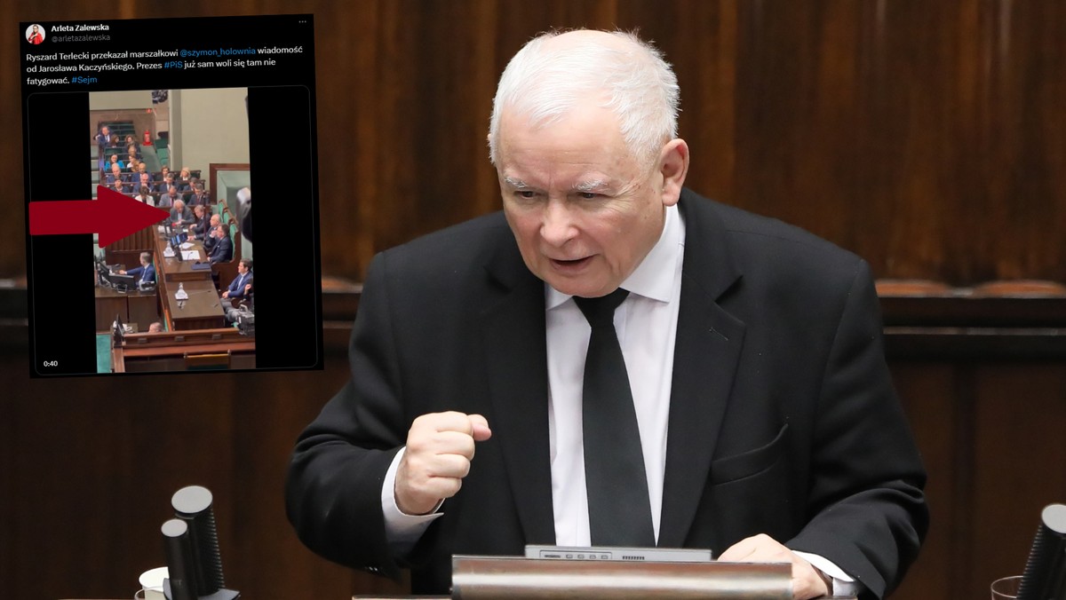 Tego nie pokazali w TV. Prezes PiS wysłał posłańca do marszałka [WIDEO]