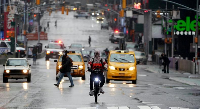 nyc delivery food bike new york city coronavirus