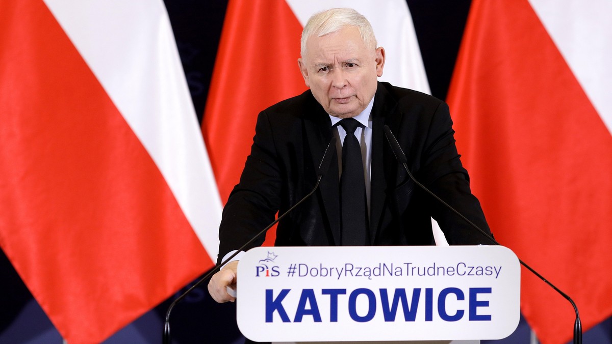 Jarosław Kaczyński podczas wizyty w Katowicach