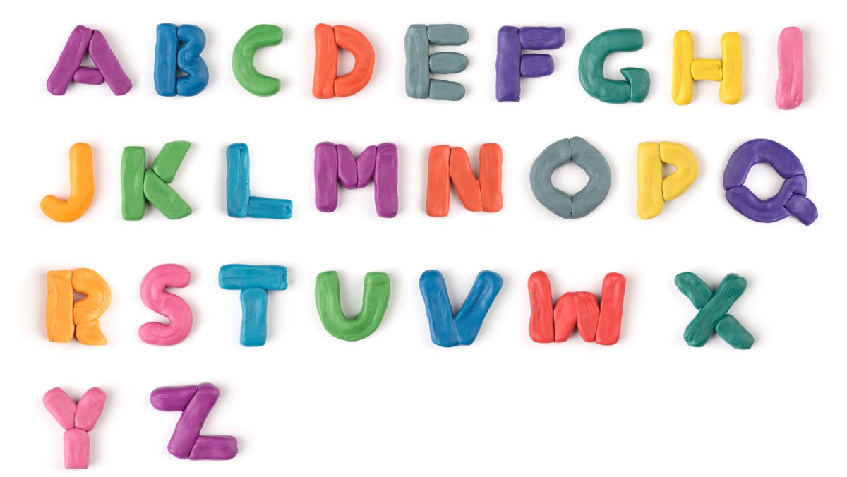 colorful plasticine letters