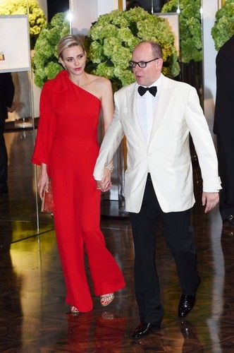 Księżna Charlene i książę Monako Albert II