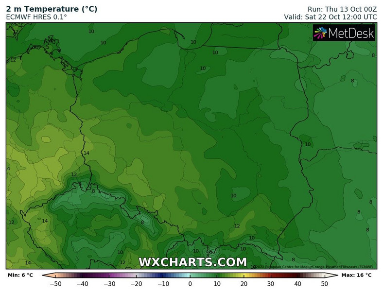 Ciepłe masy powietrza będą się jednak cały czas znajdować blisko Polski.