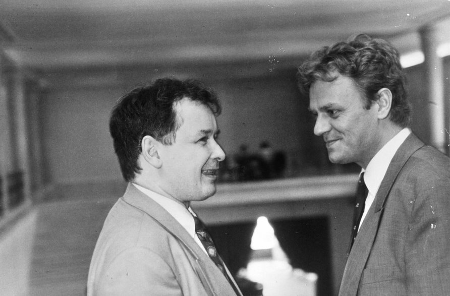 Jarosław Kaczyński i Donald Tusk w latach 90.